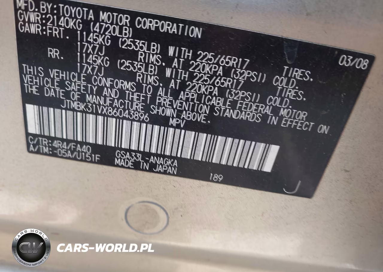 2008 Toyota Rav4 Limited V6 VIN:JTMBK31VX86043896 - 9