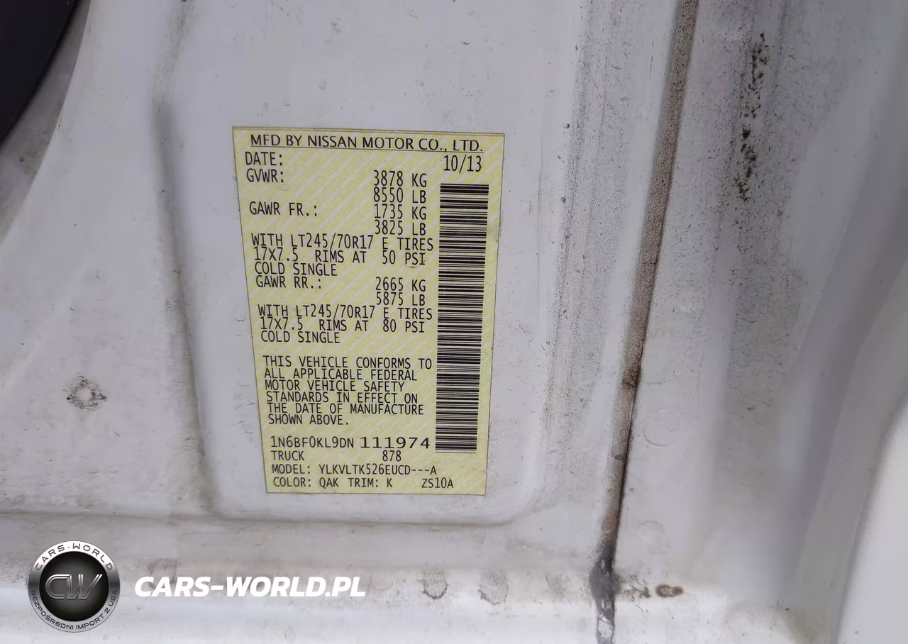 2013 NISSAN NV CARGO NV1500 SV V6 VIN:1N6BF0KL9DN111974 - 9