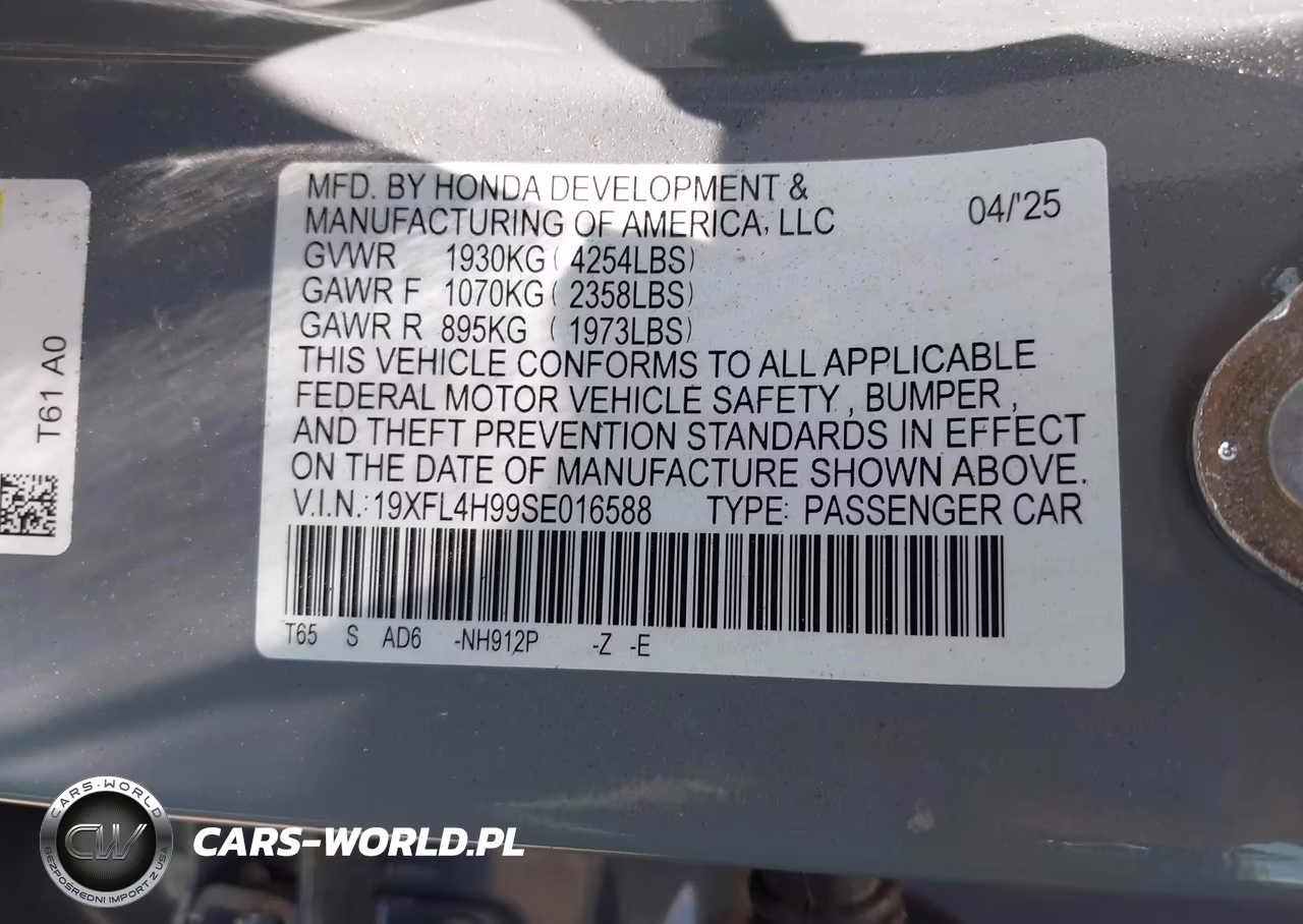 2025 Honda Civic Hybrid Sport Touring VIN:19XFL4H99SE016588 - 9
