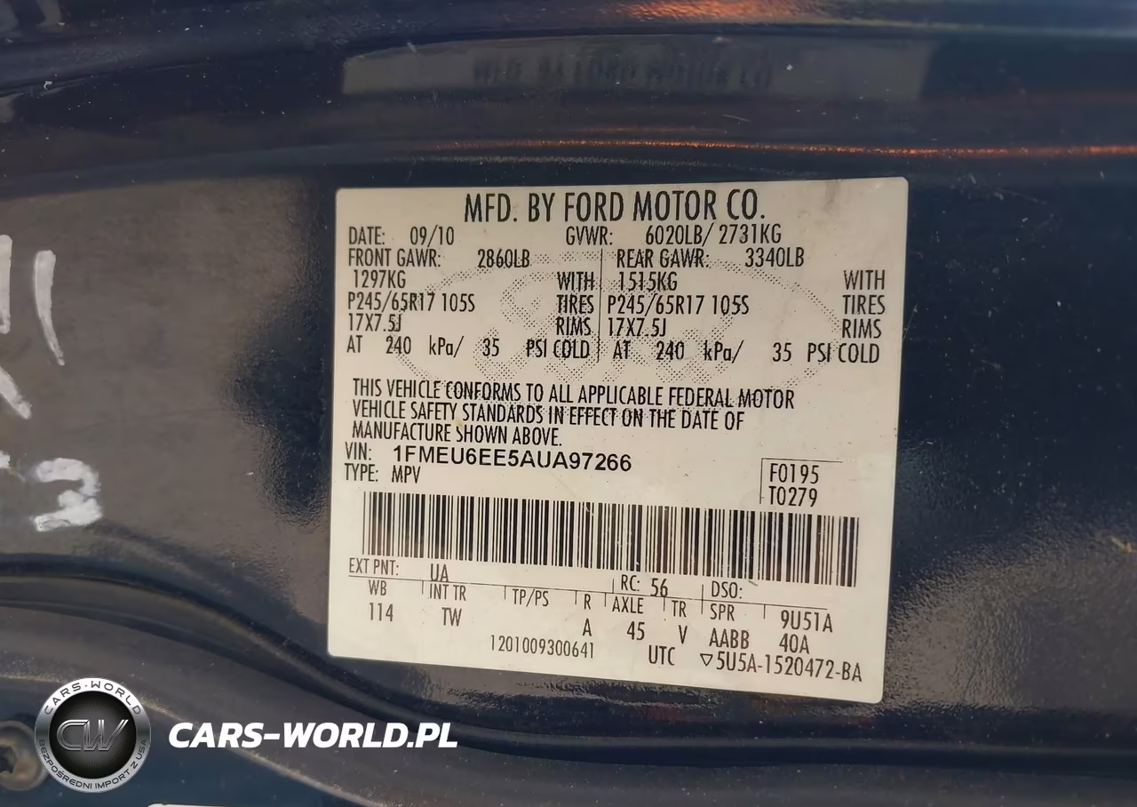 2010 Ford Explorer Eddie Bauer VIN:1FMEU6EE5AUA97266 - 9