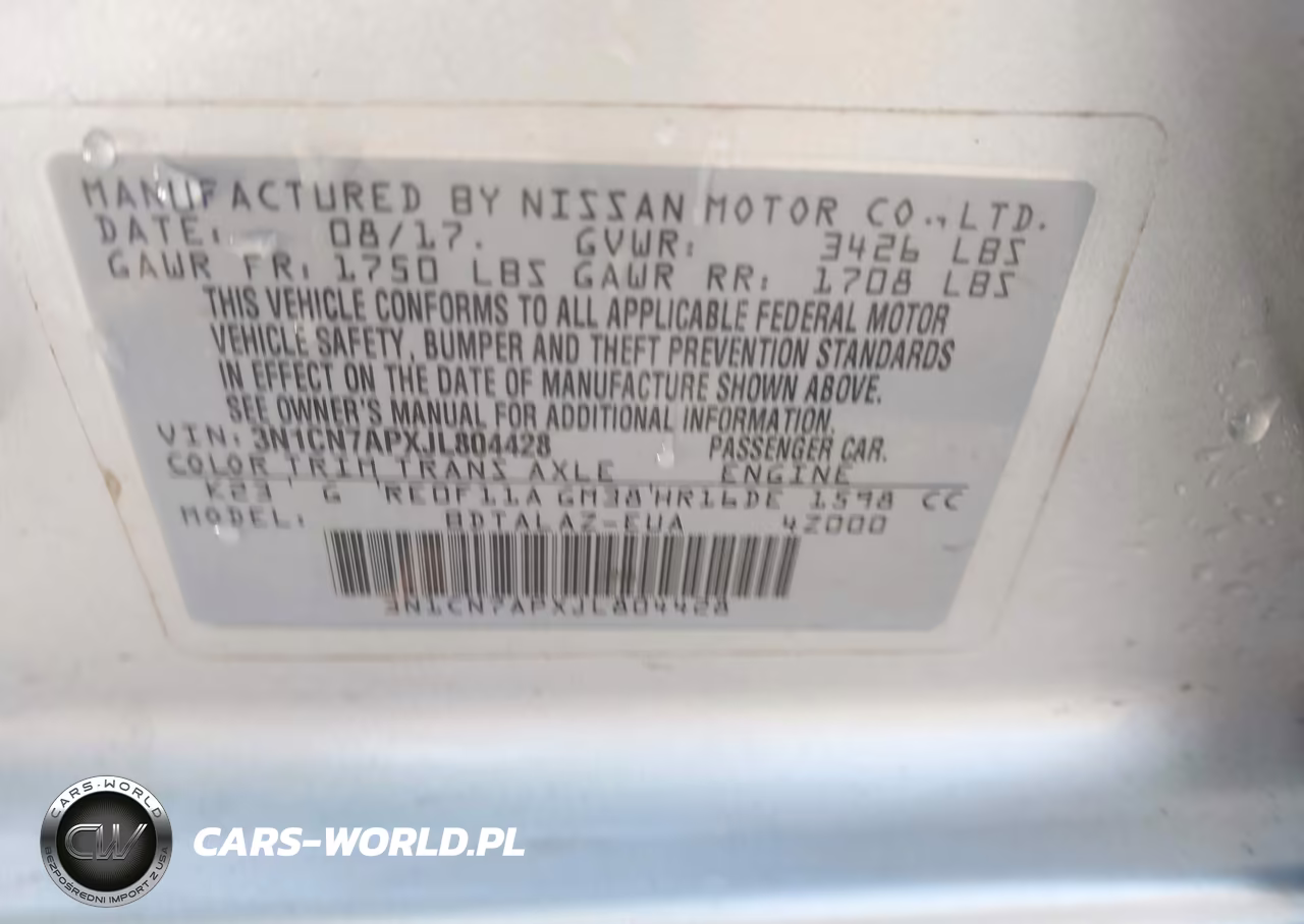 2018 Nissan Versa 1.6 S+ VIN:3N1CN7APXJL804428 - 9