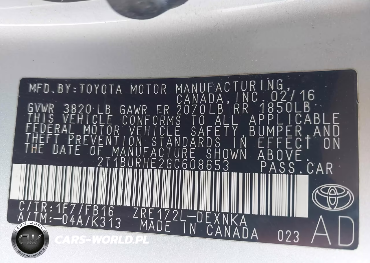 2016 Toyota Corolla Le VIN:2T1BURHE2GC608653 - 9