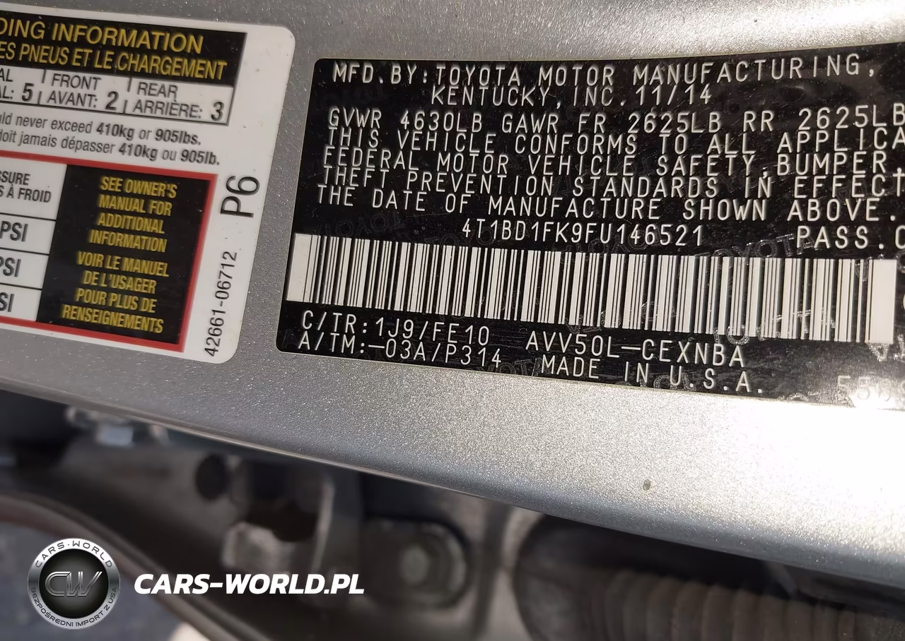 2015 Toyota Camry Hybrid Le VIN:4T1BD1FK9FU146521 - 9