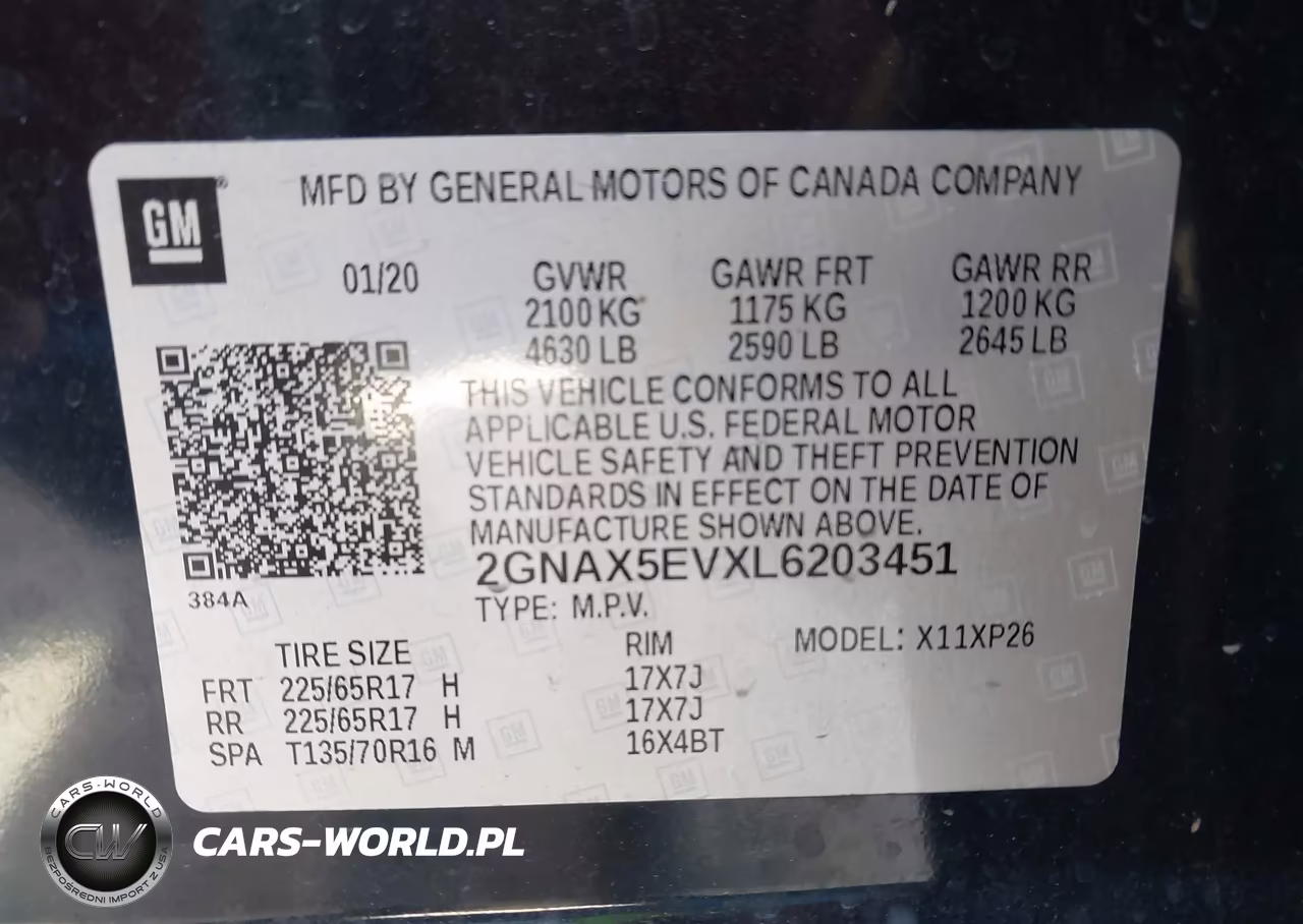 2020 Chevrolet Equinox Awd 1Fl VIN:2GNAX5EVXL6203451 - 9
