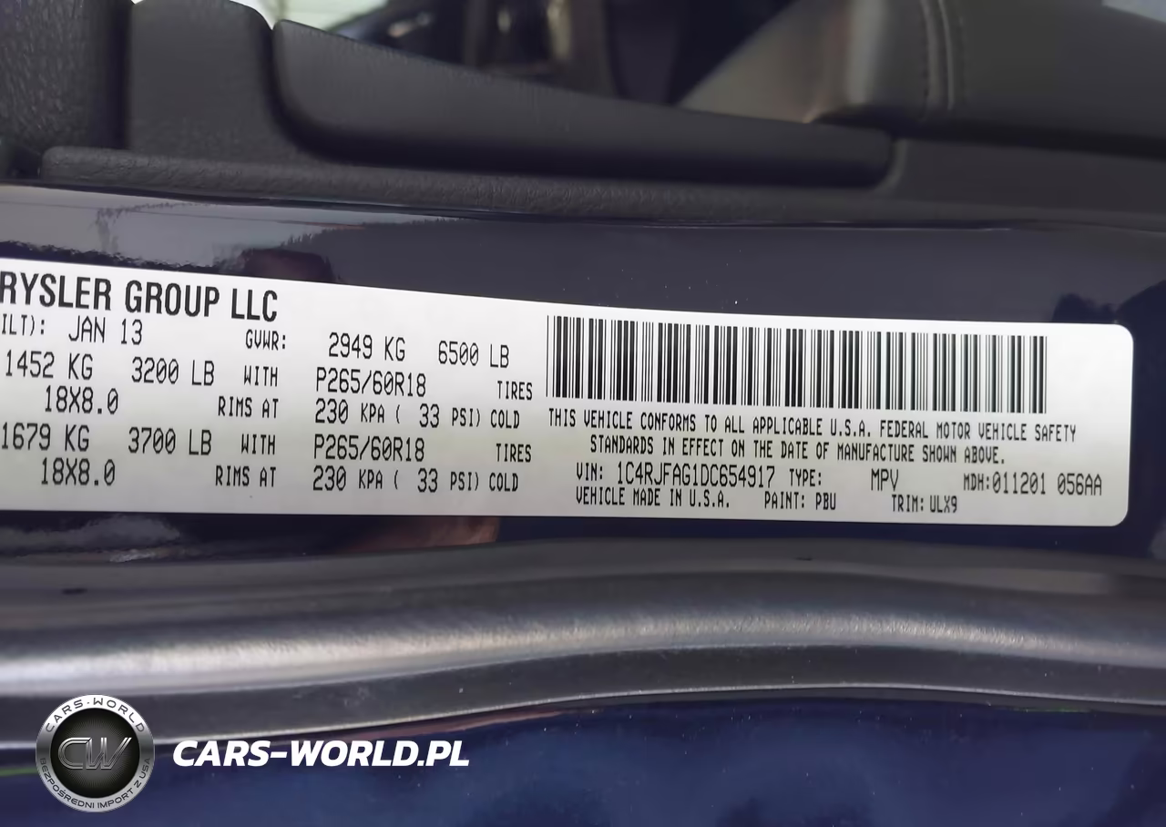 2013 Jeep Grand Cherokee Laredo VIN:1C4RJFAG1DC654917 - 9