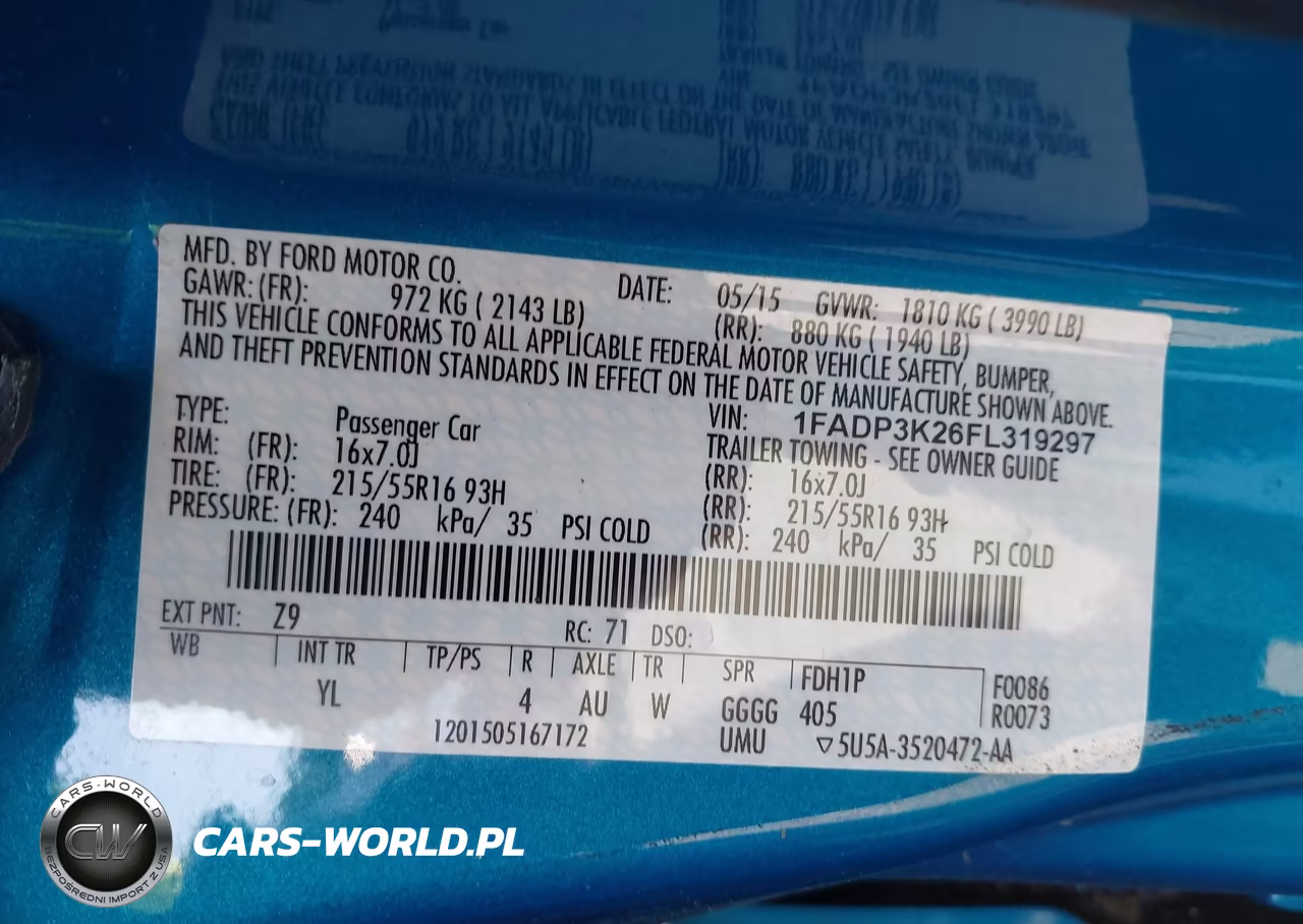 2015 Ford Focus Se VIN:1FADP3K26FL319297 - 9