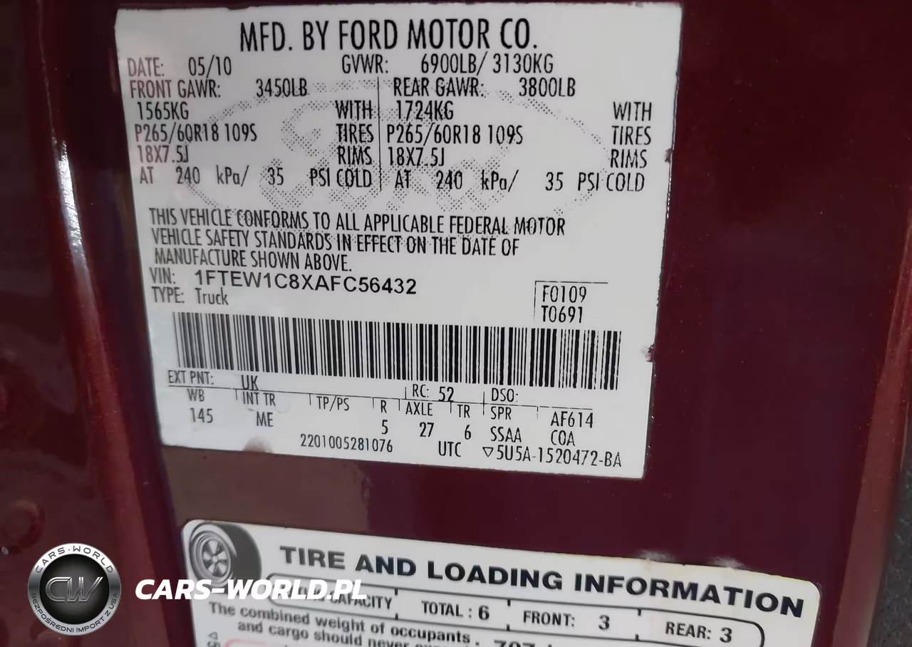 2010 Ford F-150 Fx2 Sport-Xl-Xlt VIN:1FTEW1C8XAFC56432 - 9