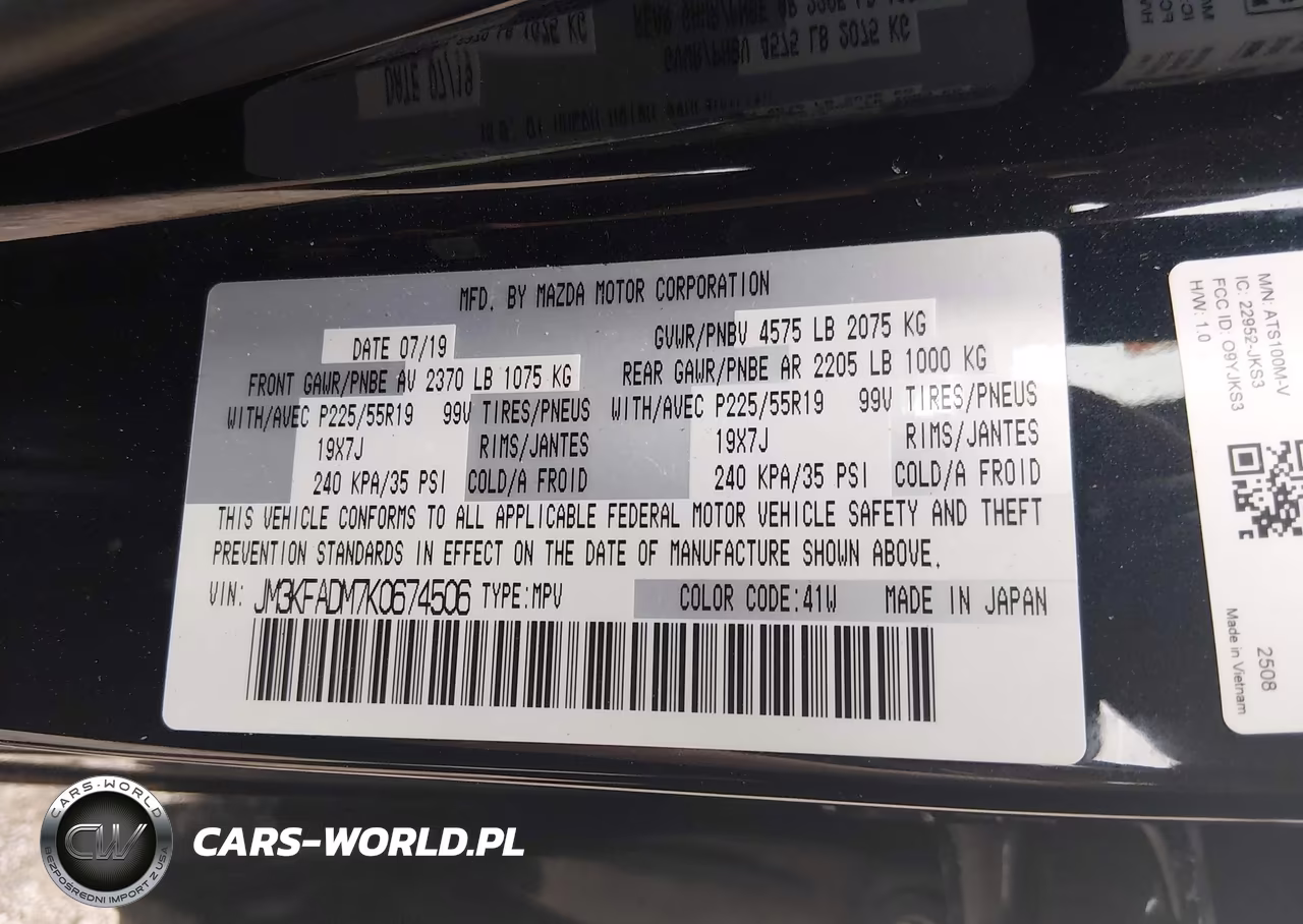 2019 Mazda Cx-5 Grand Touring VIN:JM3KFADM7K0674506 - 9