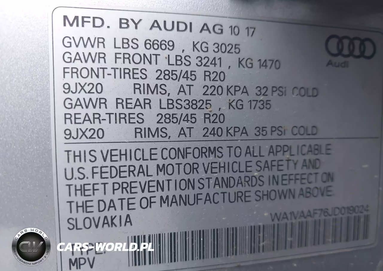 2018 Audi Q7 3.0T Premium VIN:WA1VAAF76JD019024 - 9