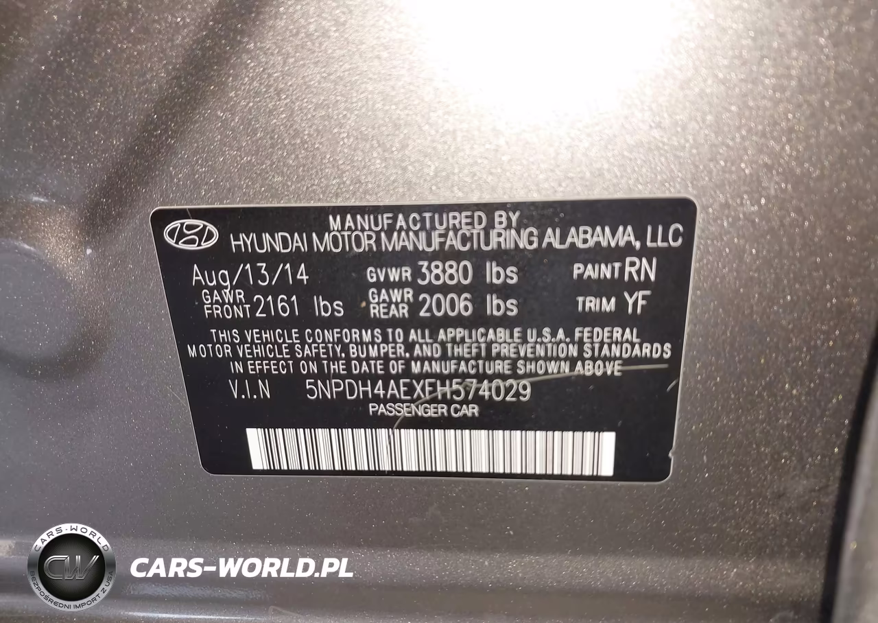 2015 Hyundai Elantra Se VIN:5NPDH4AEXFH574029 - 9
