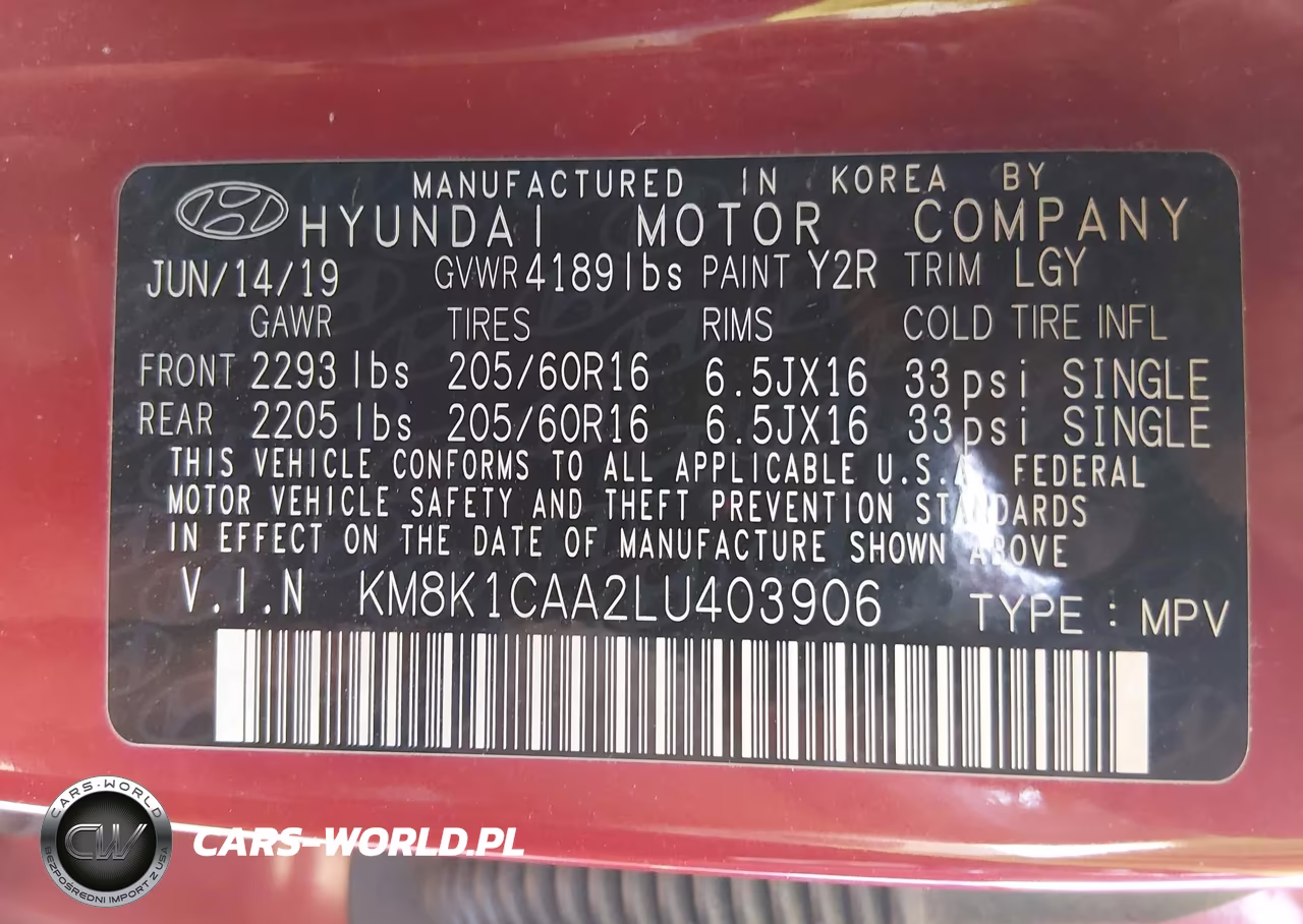 2020 Hyundai Kona Se VIN:KM8K1CAA2LU403906 - 9