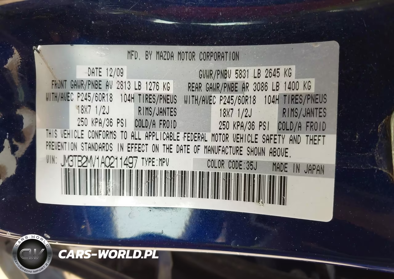 2010 Mazda Cx-9 Sport VIN:JM3TB2MV1A0211497 - 9