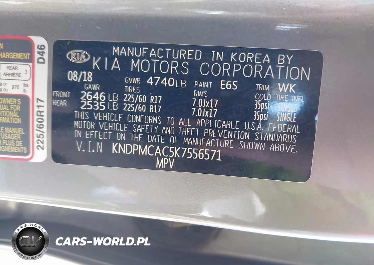2019 Kia Sportage Lx VIN:KNDPMCAC5K7556571 - 9