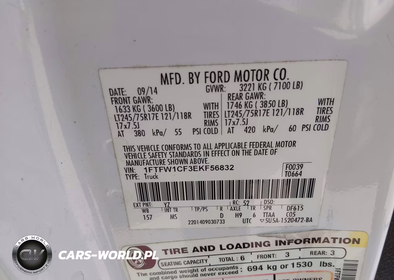 2014 Ford F-150 Xlt VIN:1FTFW1CF3EKF56832 - 9