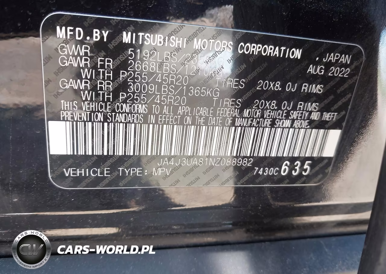 2022 Mitsubishi Outlander Black Edition 2Wd-Se 2.5 2Wd-Se Launch Edition 2Wd VIN:JA4J3UA81NZ088982 - 9