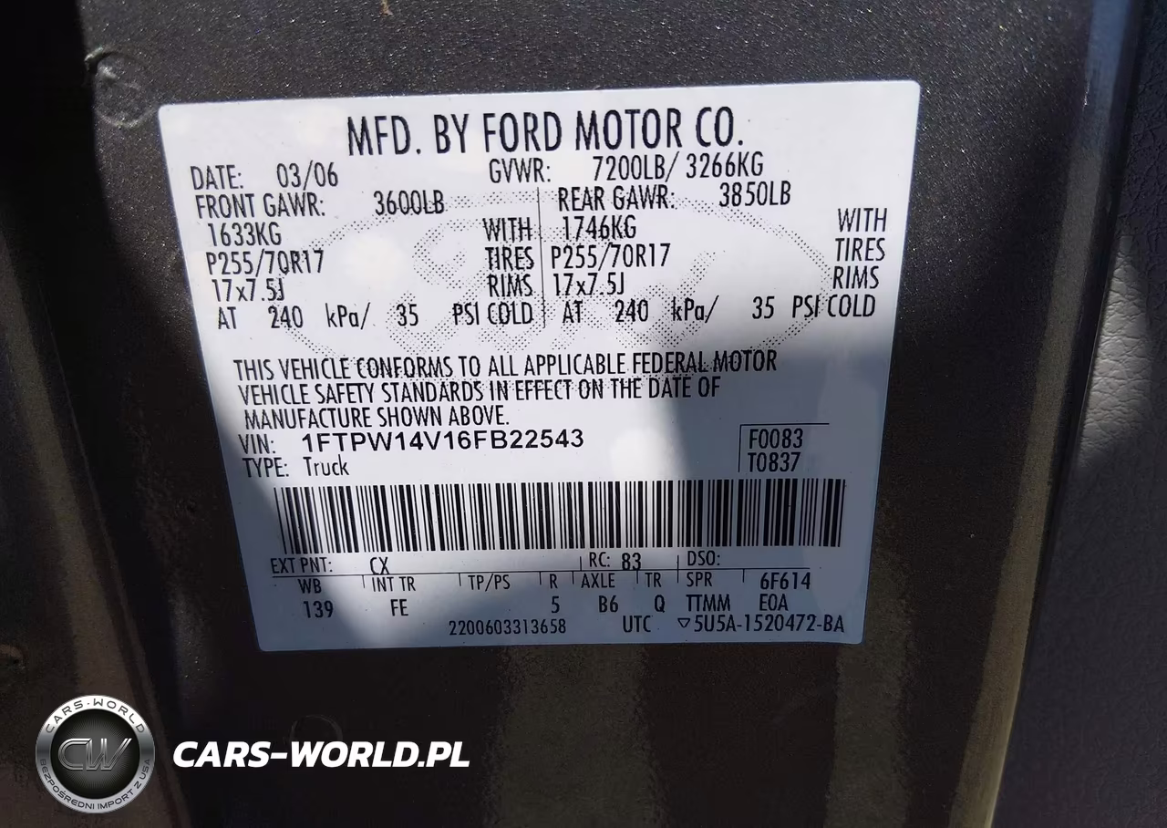 2006 Ford F-150 Fx4-Lariat-Xlt VIN:1FTPW14V16FB22543 - 9