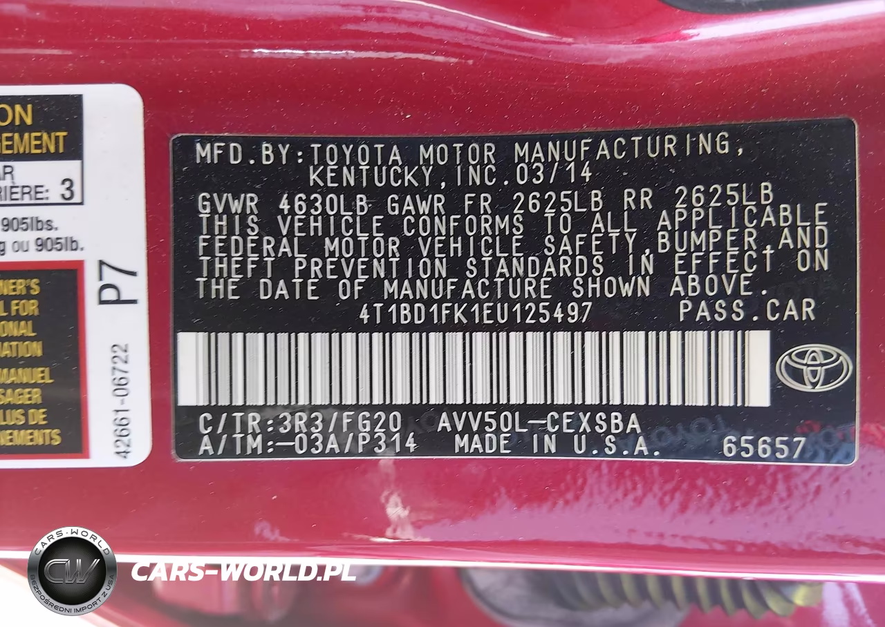 2014 Toyota Camry Hybrid Se Limited Edition VIN:4T1BD1FK1EU125497 - 9