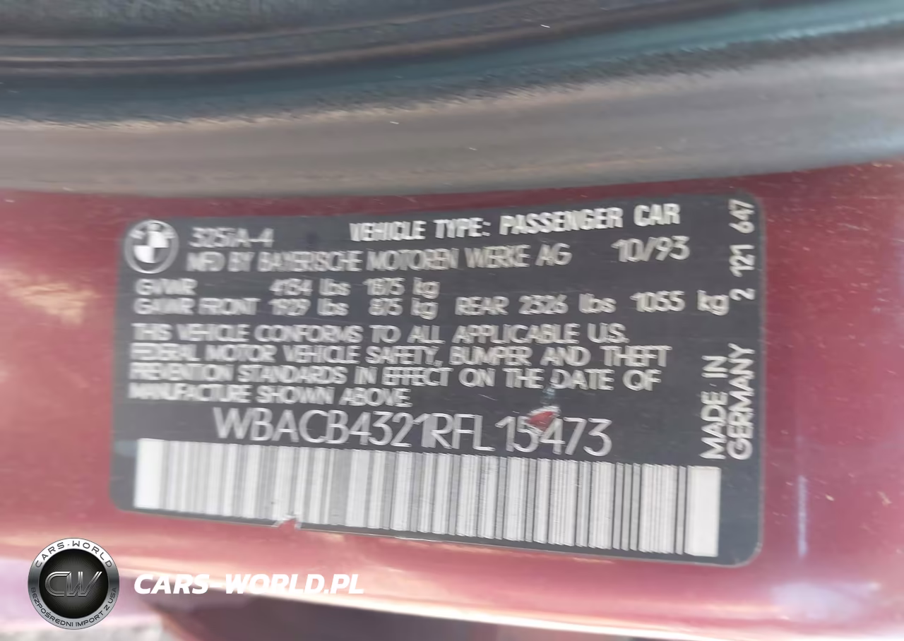 1994 BMW 325 I Automatic VIN:WBACB4321RFL15473 - 9