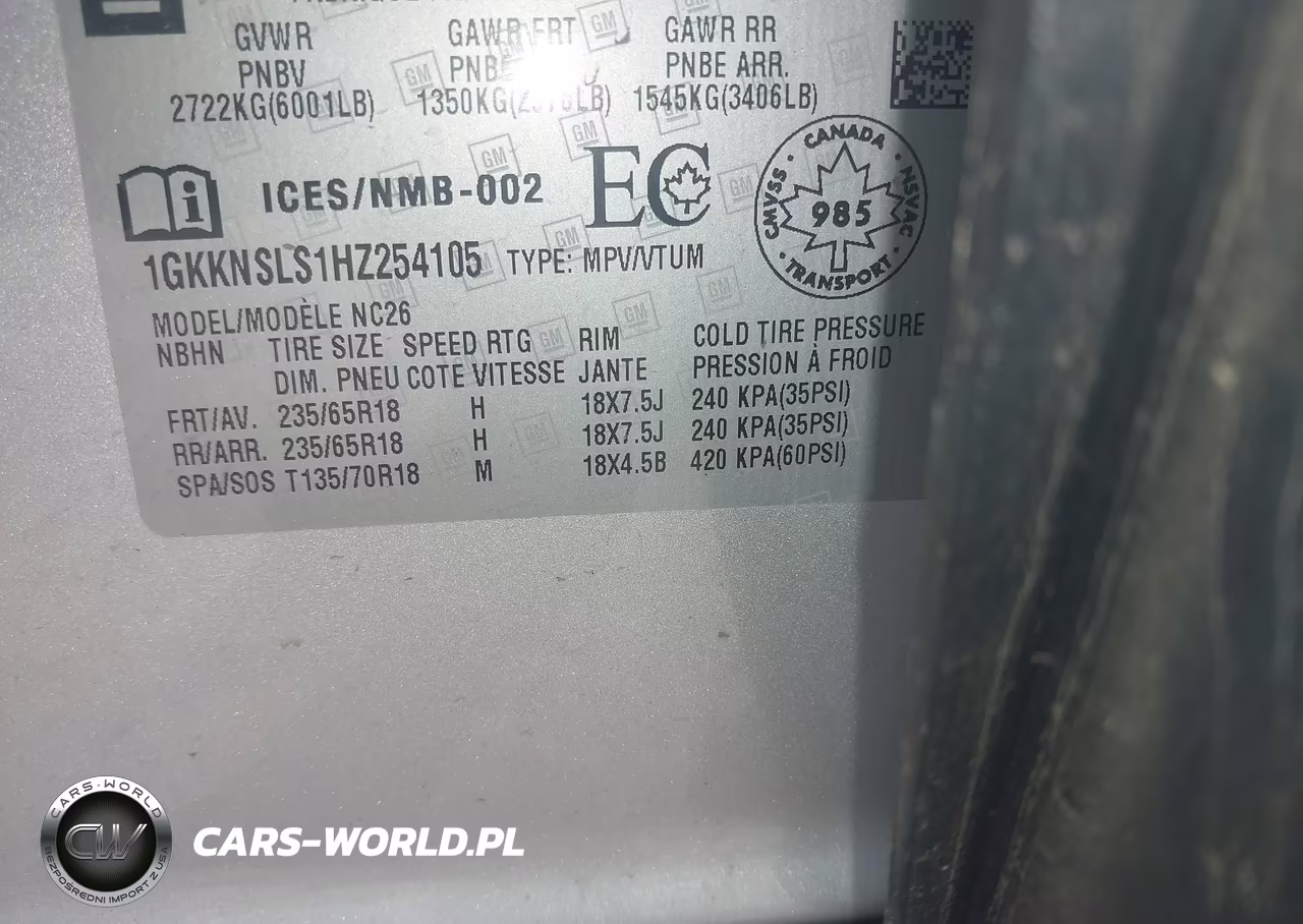 2017 GMC Acadia Sle-2 VIN:1GKKNSLS1HZ254105 - 9