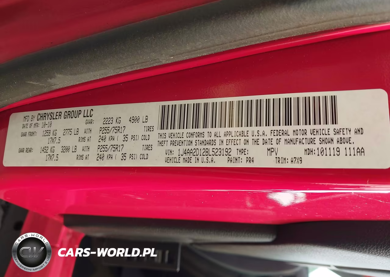 2011 Jeep Wrangler Sport VIN:1J4AA2D12BL523192 - 9