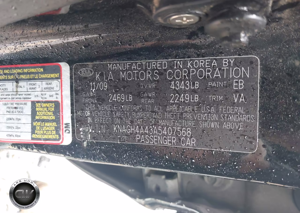 2010 Kia Optima Sx VIN:KNAGH4A43A5407568 - 9