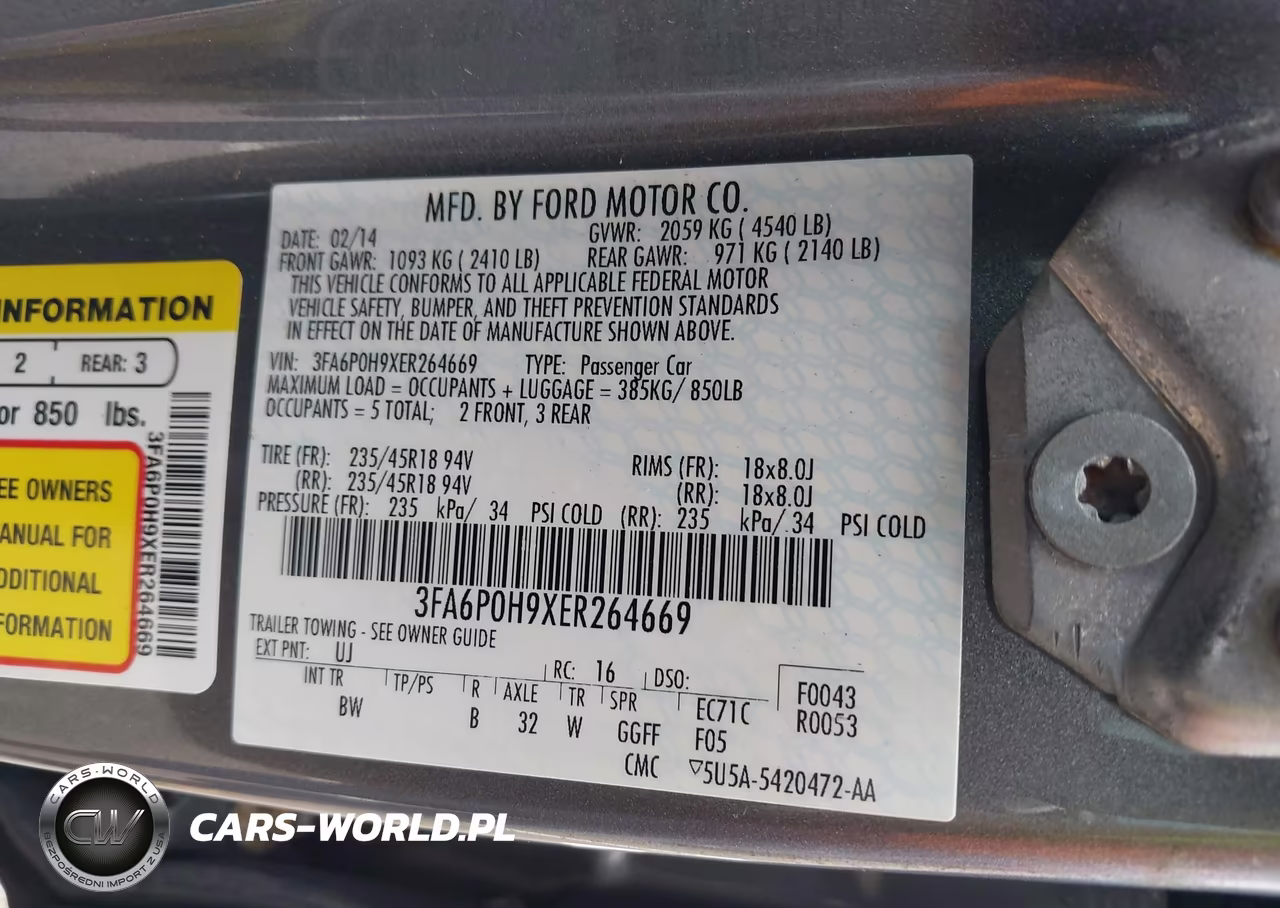2014 Ford Fusion Se VIN:3FA6P0H9XER264669 - 9