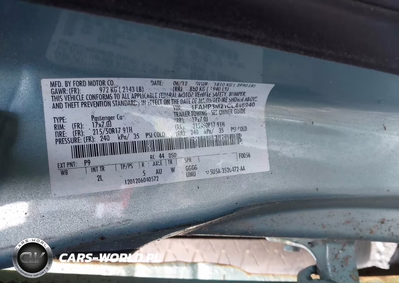 2012 Ford Focus Sel VIN:1FAHP3M21CL446940 - 9