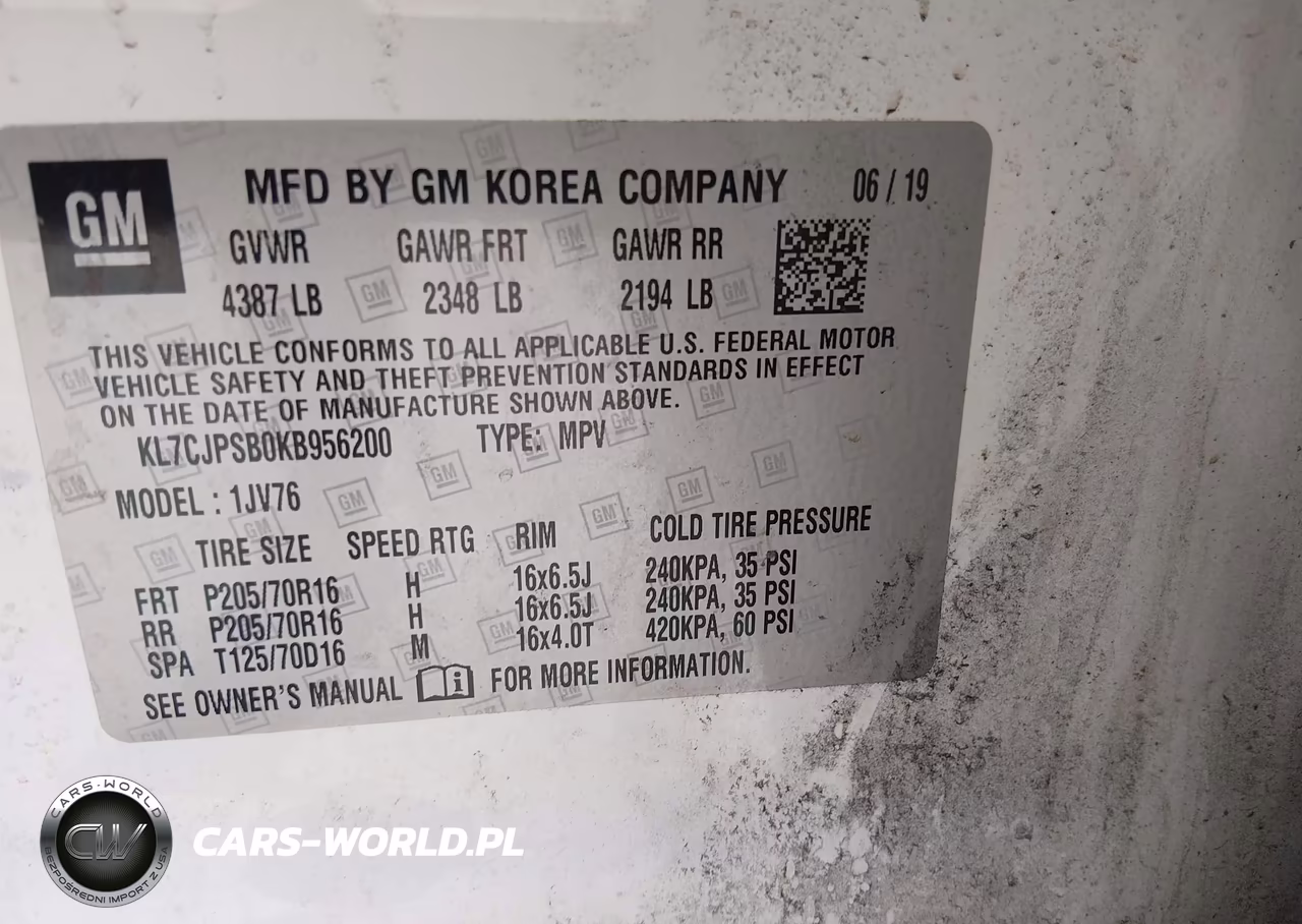 2019 Chevrolet Trax Lt VIN:KL7CJPSB0KB956200 - 9