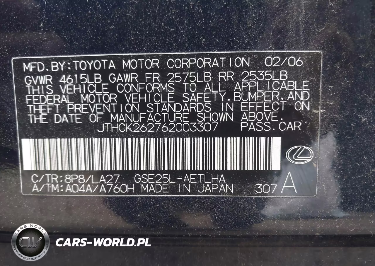 2006 Lexus Is 250 VIN:JTHCK262762003307 - 9