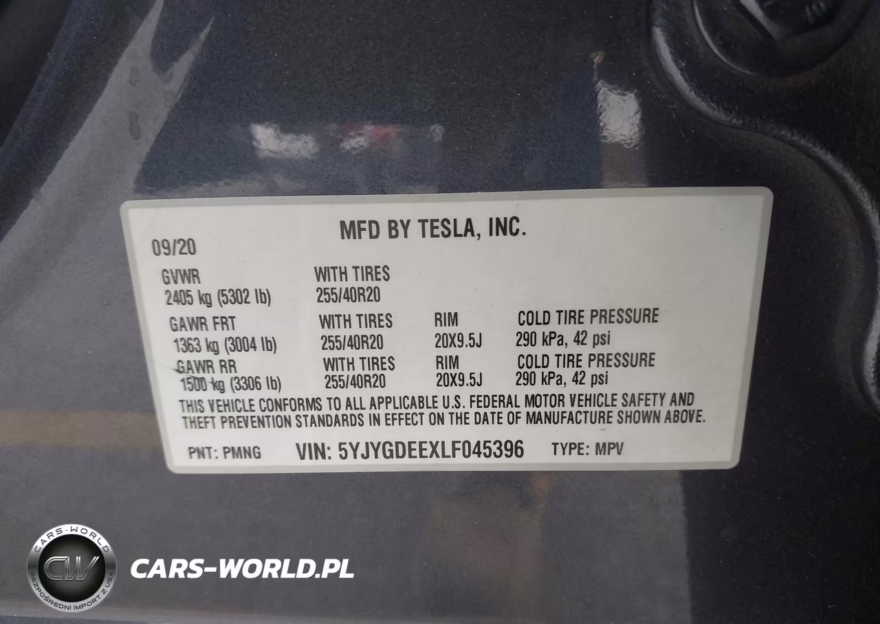 2020 Tesla Model Y Long Range Dual Motor All-Wheel Drive VIN:5YJYGDEEXLF045396 - 9