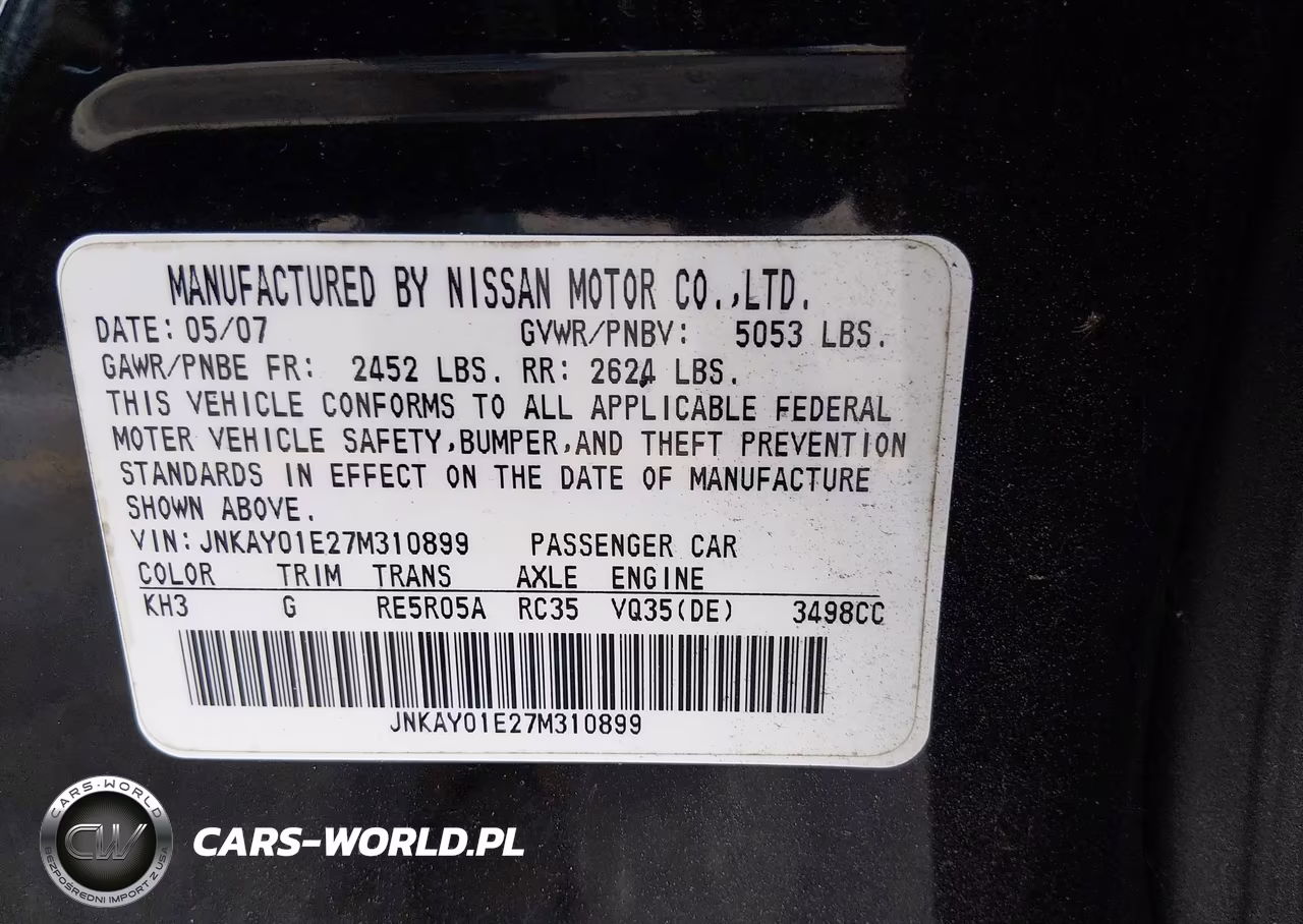 2007 Infiniti M35 Sport VIN:JNKAY01E27M310899 - 9