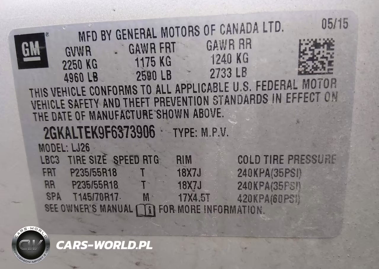 2015 GMC Terrain Slt-2 VIN:2GKALTEK9F6373906 - 9
