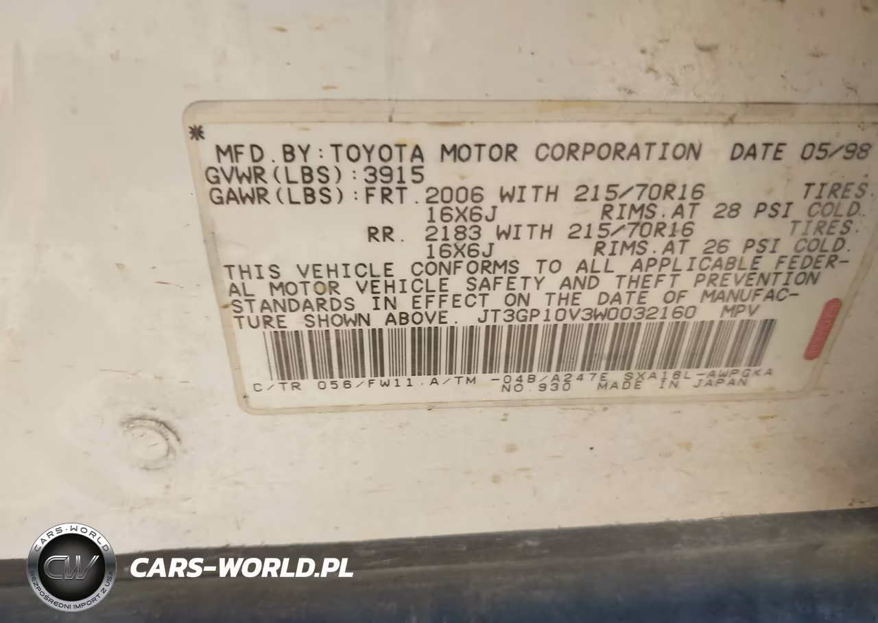 1998 Toyota Rav4 VIN:JT3GP10V3W0032160 - 9