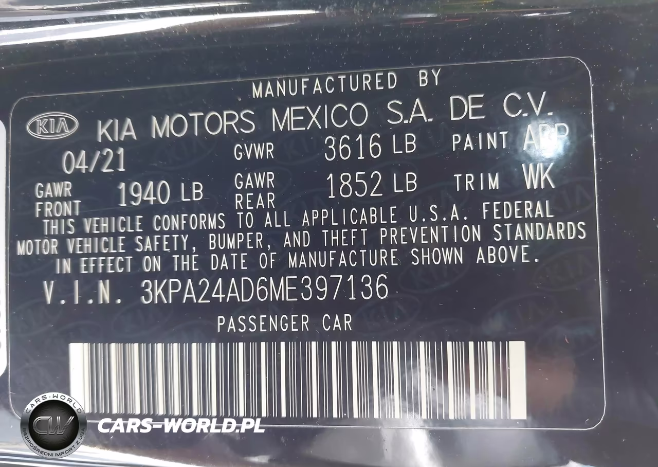 2021 Kia Rio S VIN:3KPA24AD6ME397136 - 9