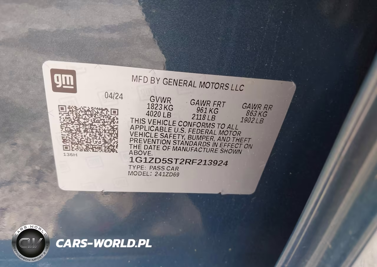2024 Chevrolet Malibu Fwd 1Lt VIN:1G1ZD5ST2RF213924 - 9