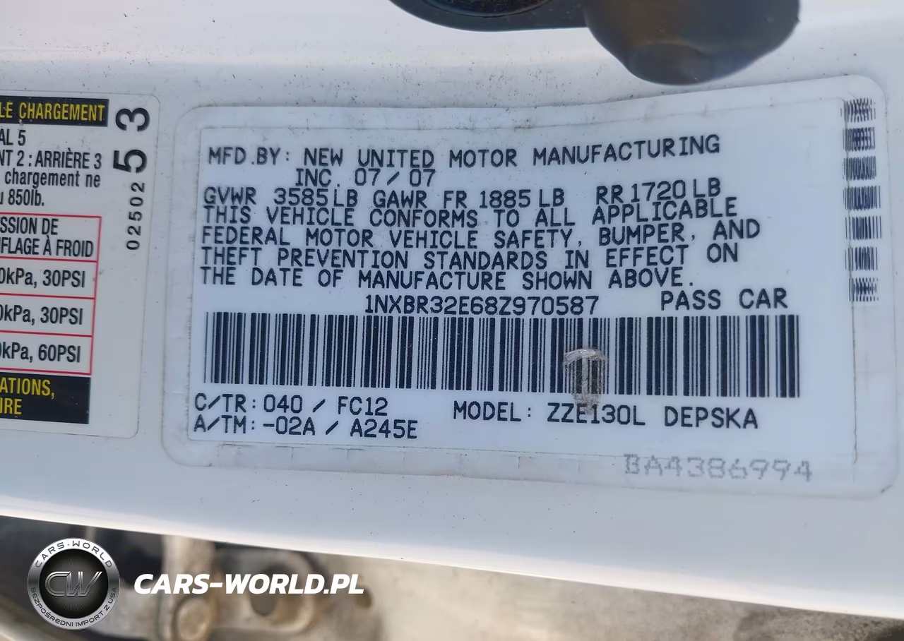 2008 Toyota Corolla S VIN:1NXBR32E68Z970587 - 9