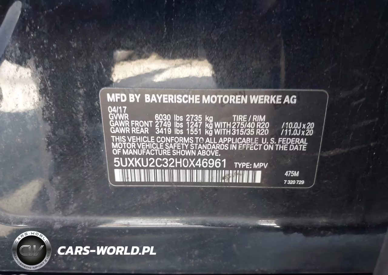 2017 BMW X6 xDrive35I VIN:5UXKU2C32H0X46961 - 9