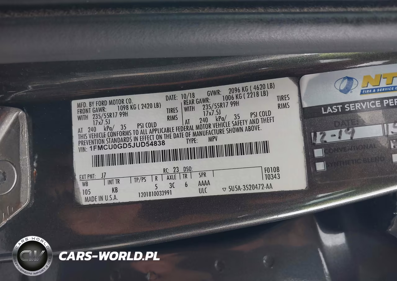 2018 Ford Escape Se VIN:1FMCU0GD5JUD54838 - 9