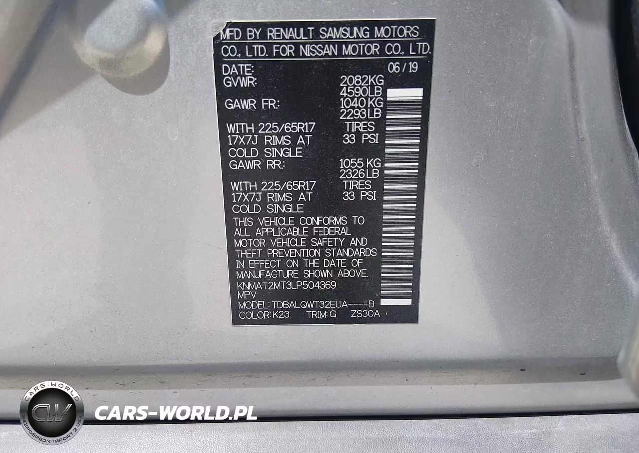 2020 Nissan Rogue Sv Fwd VIN:KNMAT2MT3LP504369 - 9