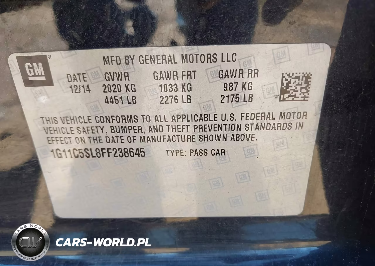 2015 Chevrolet Malibu 1Lt VIN:1G11C5SL8FF238645 - 9