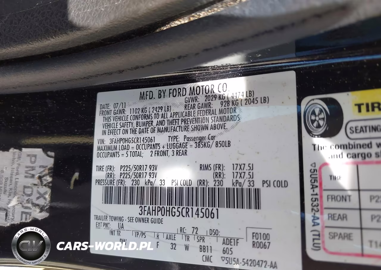 2012 Ford Fusion Se VIN:3FAHP0HG5CR145061 - 9