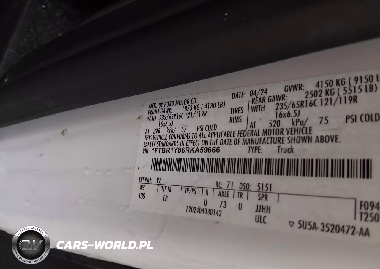 2024 Ford Transit-250 VIN:1FTBR1Y86RKA59666 - 9