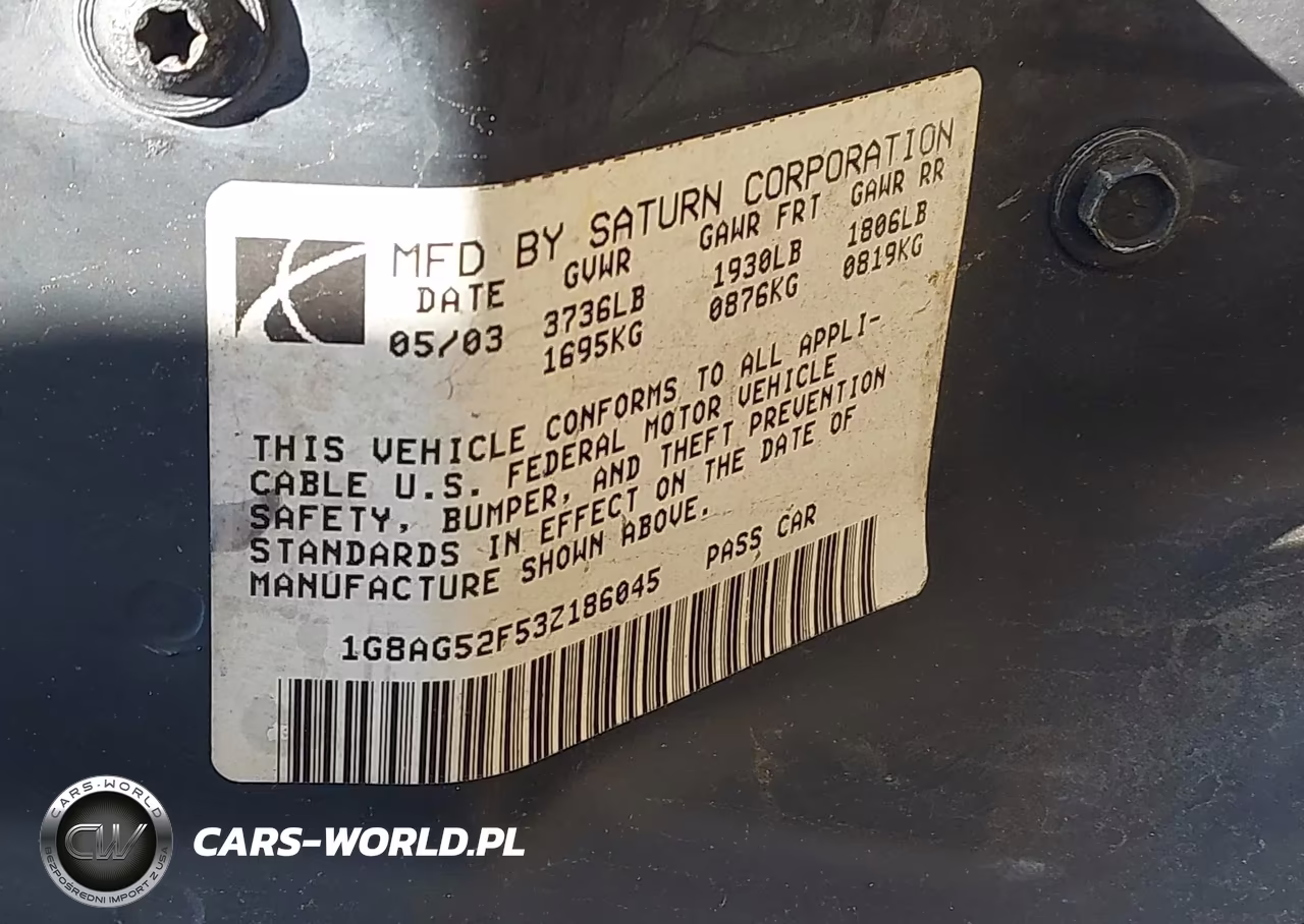 2003 Saturn Ion 1 VIN:1G8AG52F53Z186045 - 9