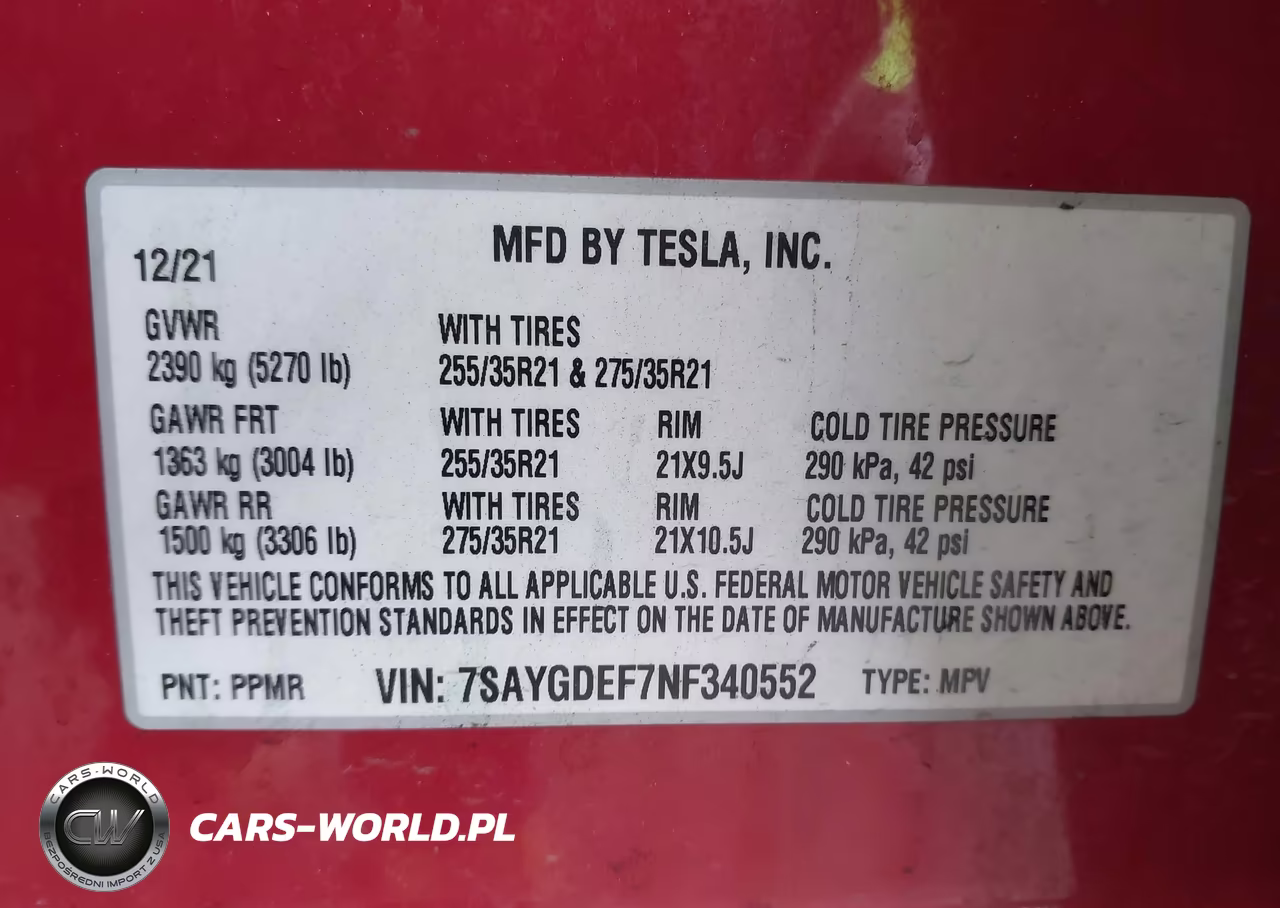 2022 Tesla Model Y Performance Dual Motor All-Wheel Drive VIN:7SAYGDEF7NF340552 - 9