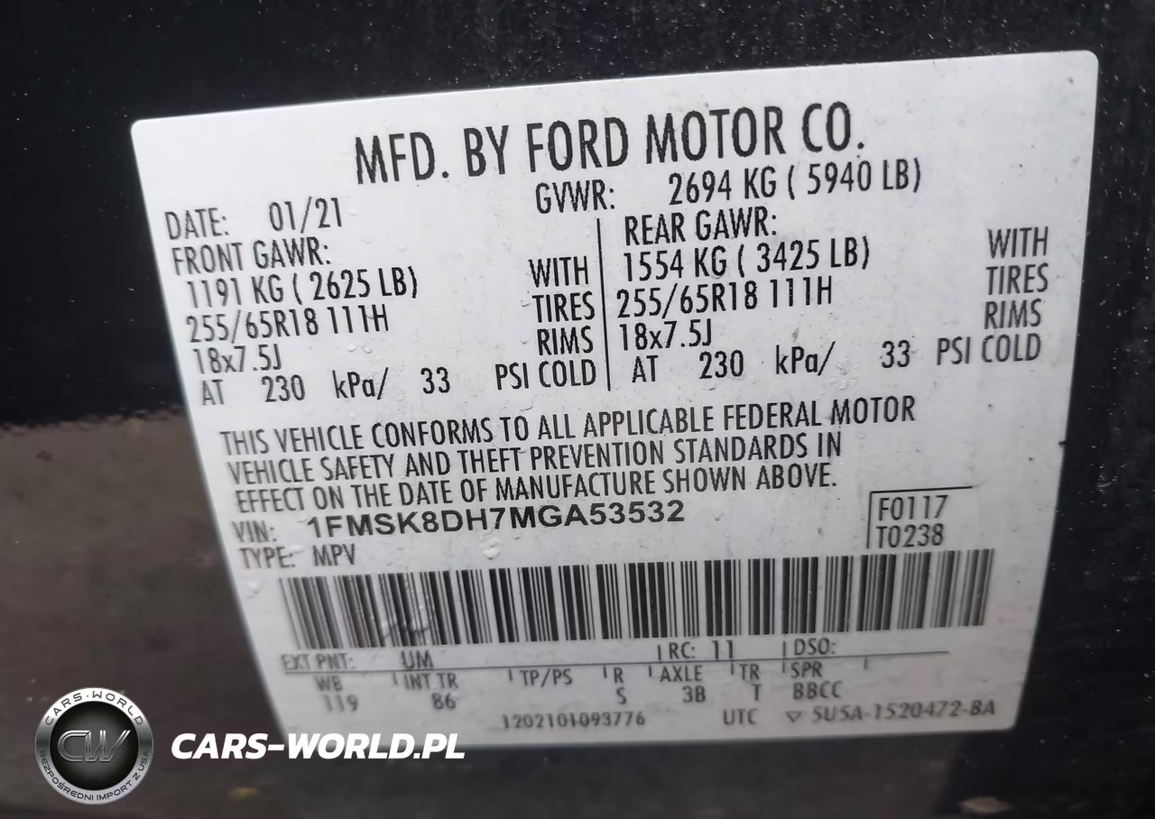 2021 Ford Explorer Xlt VIN:1FMSK8DH7MGA53532 - 9