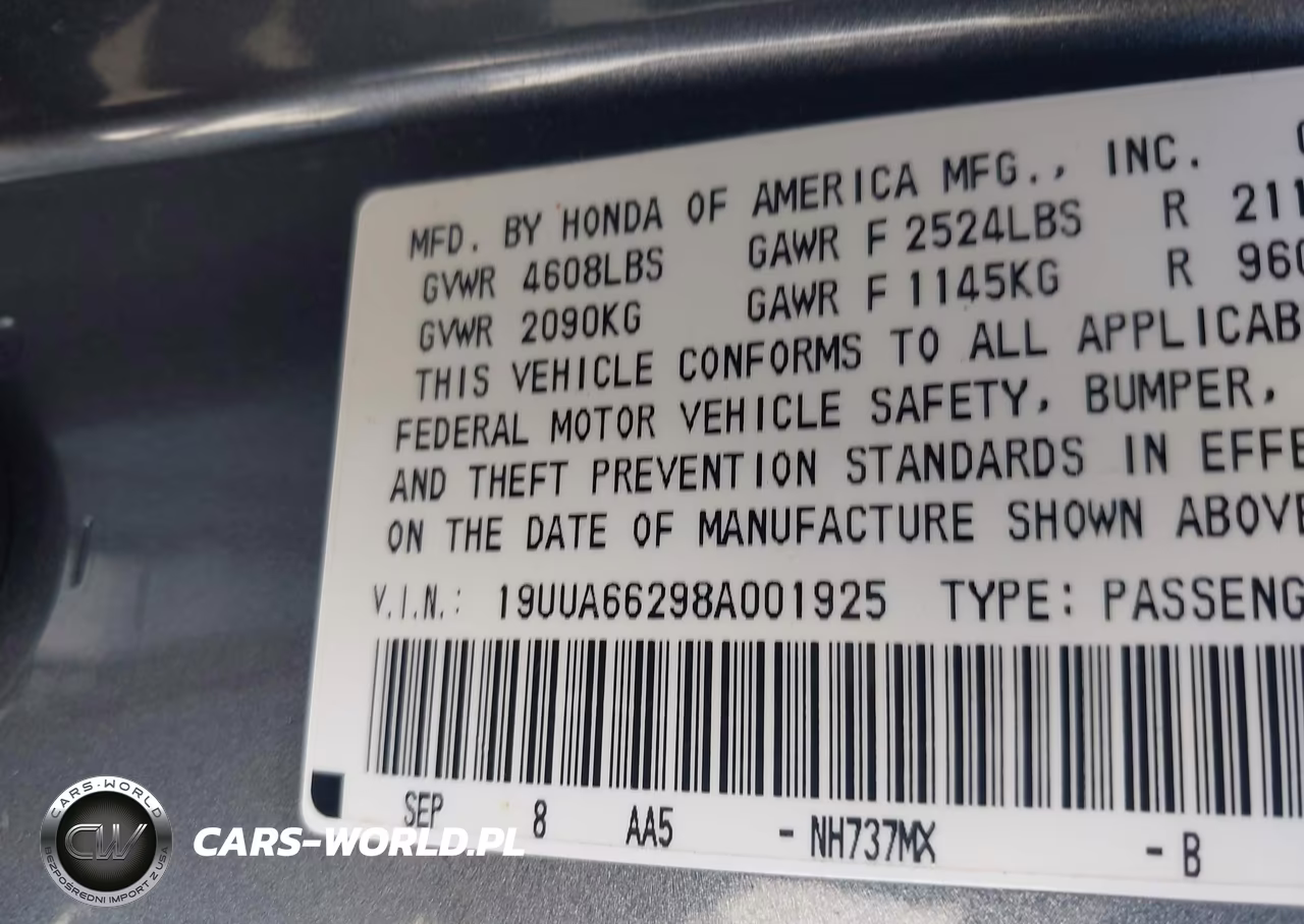 2008 Acura Tl 3.2 VIN:19UUA66298A001925 - 9