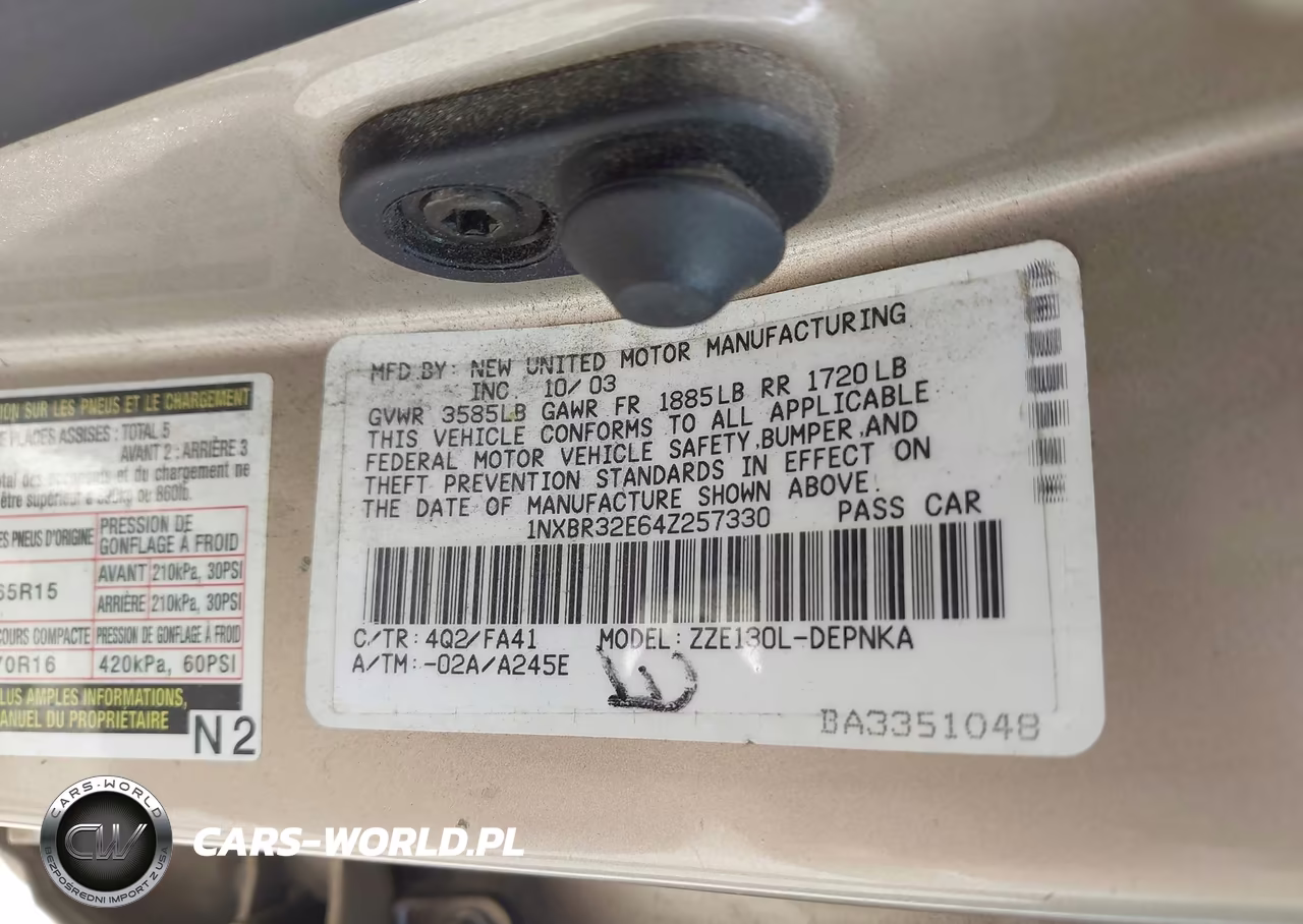 2004 Toyota Corolla Le VIN:1NXBR32E64Z257330 - 9