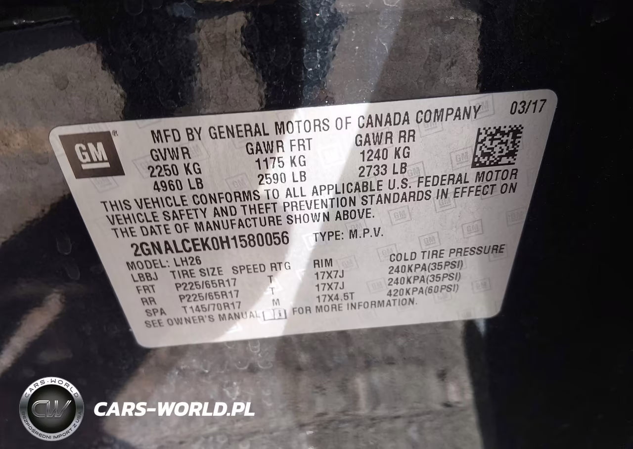 2017 Chevrolet Equinox Lt VIN:2GNALCEK0H1580056 - 9