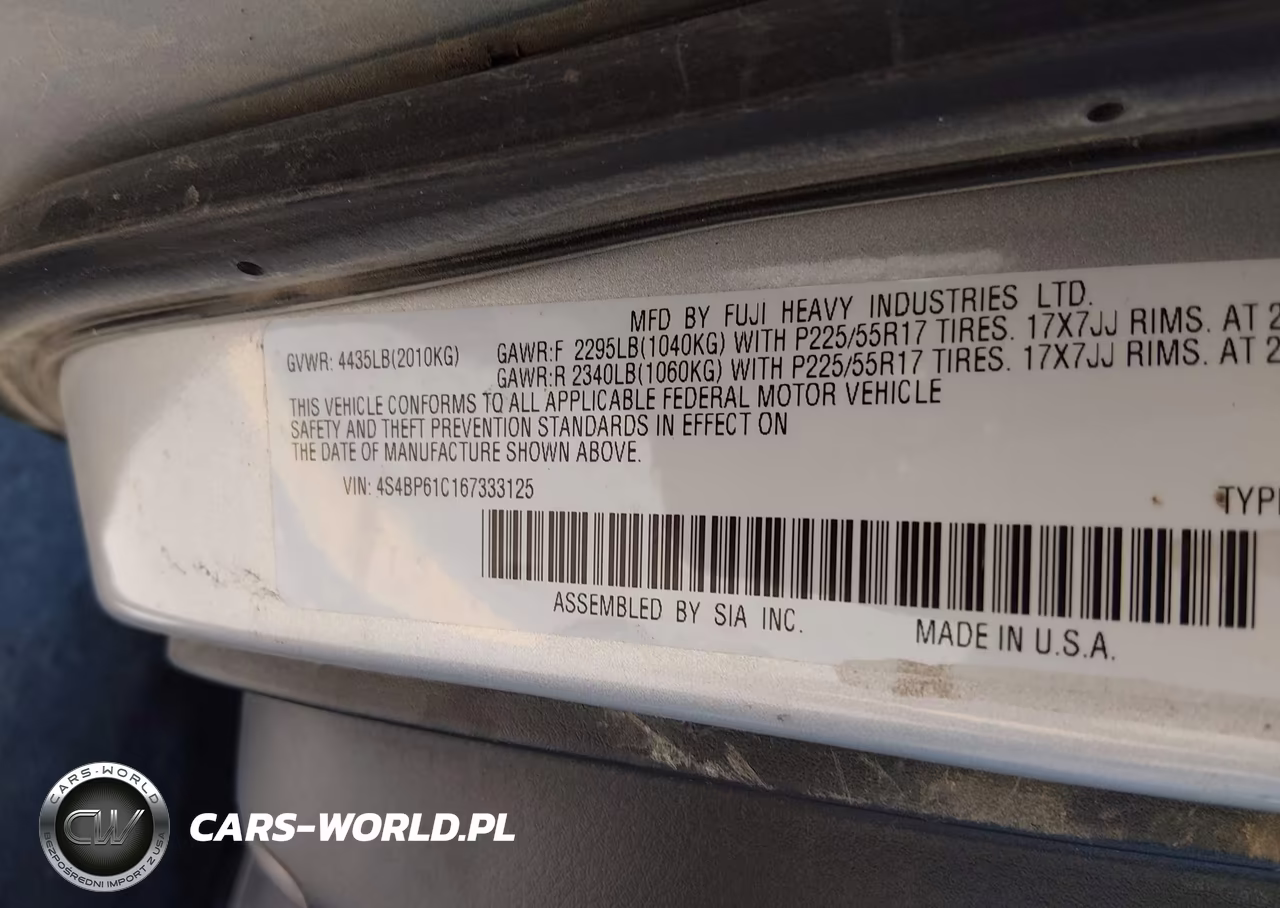 2006 Subaru Outback 2.5I VIN:4S4BP61C167333125 - 9
