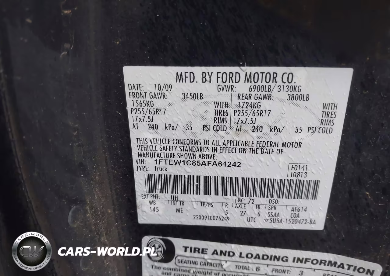 2010 Ford F-150 Fx2 Sport-Xl-Xlt VIN:1FTEW1C85AFA61242 - 9